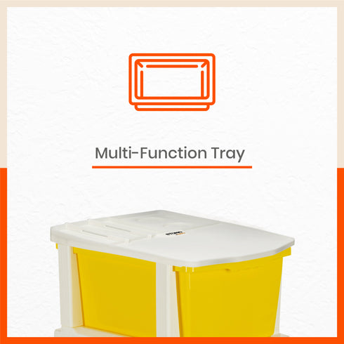 Stomo 5 Drawer Multi-Purpose Storage Organizer for Home and Office (Yellow)